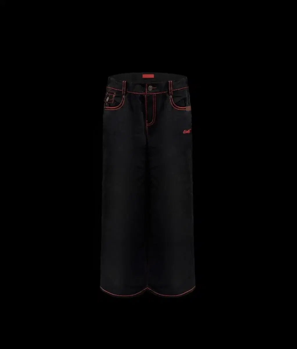 Toh cherry stitch raw pants